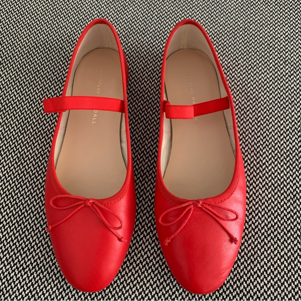 Loeffler Randall Leonie Red Leather Ballet Flat